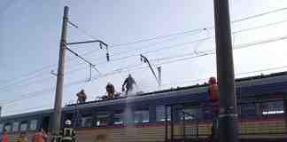 В Кам’янському горіла електричка: відео