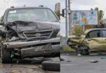 ДТП з постраждалими Набережній Заводській у Дніпрі: «Kia» врізалась у «Daewoo»