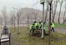 Комунальники Камʼянського прибрали сквер по пр.Свободи