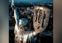 Дерадянізація триває: на «Батьківщину-мати» встановили тризуб