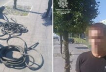 Три мотки вирізаного кабелю: патрульні Дніпра затримали водія у стані наркотичного сп’яніння