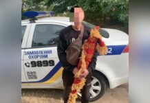 У Кривому Розі затримали колаборанта, який гуляв по парку з радянським прапором