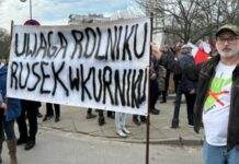 У Варшаві на марші фермерів в учасниці забрали плакат, який застерігає від російської пропаганди