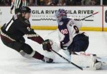 Абсолютний дебютант “Арізони” з дублем очолив топ-3 зірок вечора НХЛ: відео