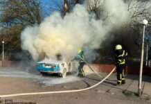 У Павлограді посеред вулиці зайнявся легковик