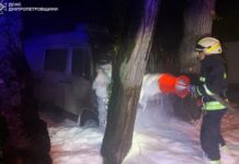 У Дніпрі на Орловській спалахнув Mercedes