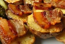 Простий рецепт запеченої картоплі з салом у домашніх умовах