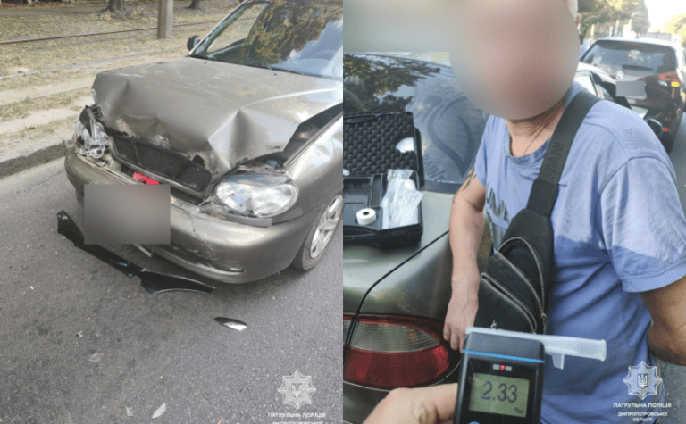 На вулиці Макарова у Дніпрі пʼяний водій Daewoo на швидкості врізався в Nissan: подробиці ДТП