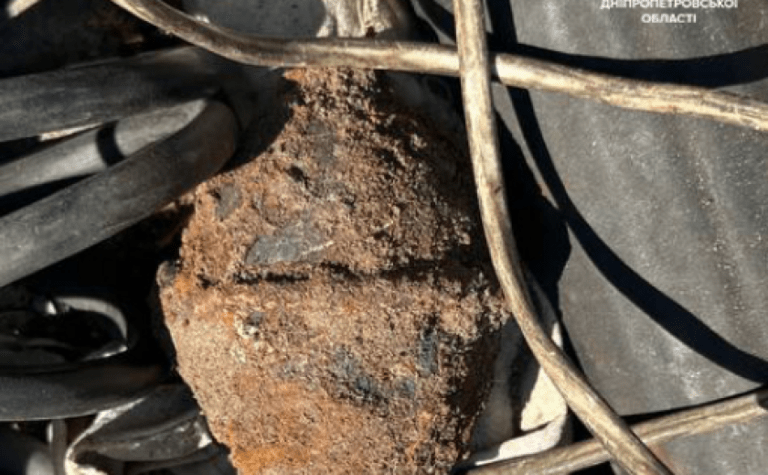 У Дніпрі чоловік викопав на городі предмет, схожий на гранату