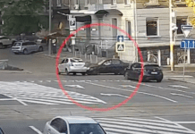 У центрі Дніпра Chevrolet зіткнувся з Daewoo та перекинувся на бік