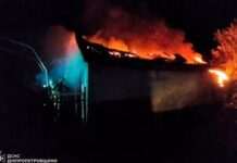 У Синельниківському районі горів дах літньої кухні та господарча споруда