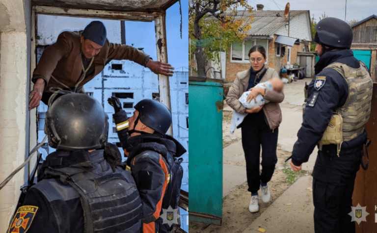 Поліцейські Запоріжжя евакуювали двох літніх людей та молоду матір із чотиримісячним малям з прифронтової громади