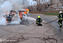 Павлоградські вогнеборці загасили палаючий автомобіль: деталі