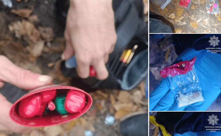 У Дніпрі двоє чоловіків розкладали згортки наркотиками