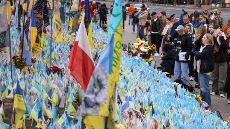 У поліції заявили про затримання чоловіка, який пошкодив прапори і фото загиблих військових на Майдані