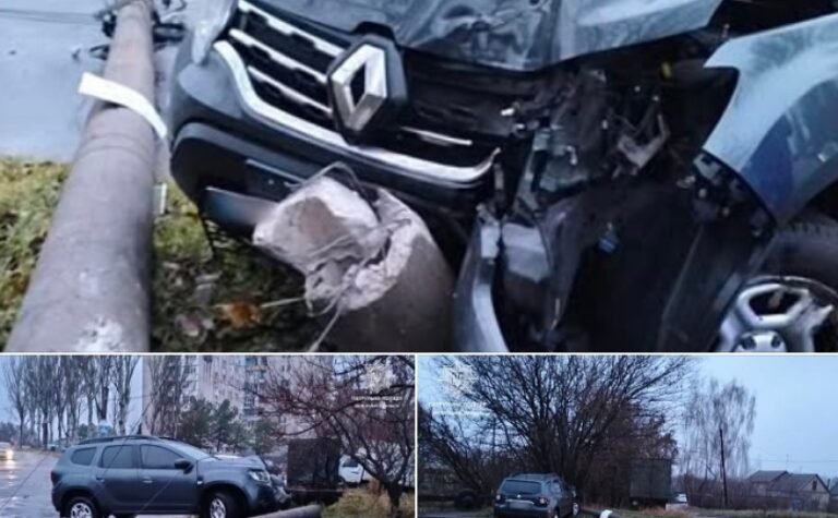 У Запоріжжі водій їхав на високій швидкості та врізався в електроопору