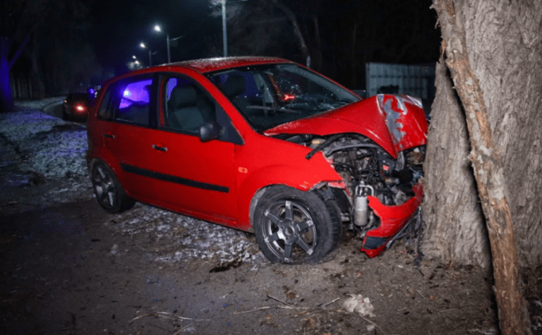 На Криворізькій у Дніпрі Ford вилетів з дороги та врізався у дерево: постраждала жінка