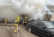 Надзвичайники Запоріжжя ліквідували займання гаража з автомобілем всередині