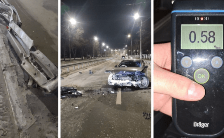 П’яний і без прав: на проспекті Науки у Дніпрі водій Mercedes влетів у відбійник