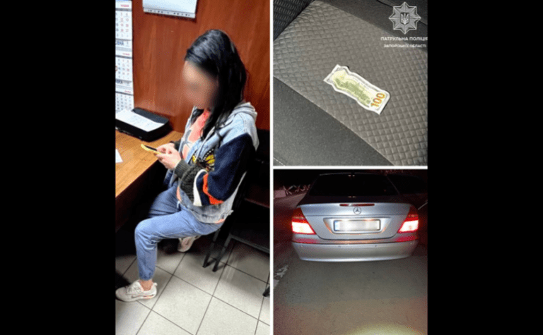 У Запоріжжі пʼяна водійка Mercedes запропонувала патрульним хабар: подробиці