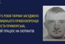 У Запоріжжі до 15 років тюрми засуджено колишнього правоохоронця з Приморська, який працює на окупантів