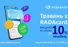 Травень кешбеків з RADAcard від РАДАБАНКу