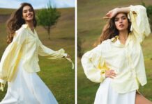 Ковбойські чоботи і сорочка відтінку Butter Yellow: стильний образ від колишньої Комарова