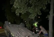 У Кривому Розі сталася ДТП: автівка перекинулася на дах