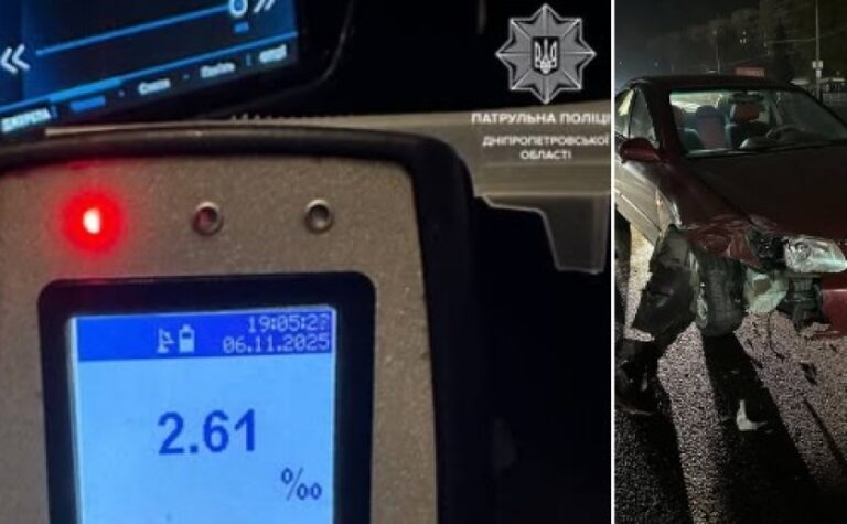 Нетверезий водій у Дніпрі скоїв ДТП: патрульні притягнули його до відповідальності