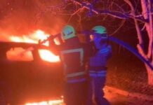 В одному з районів Кривого Рогу вночі згоріли кілька автівок