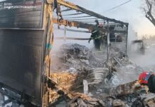 Вигоріла вщент: поблизу Кривого Рогу на дорозі загорілася вантажівка, яка перевозила дроти та електроприлади