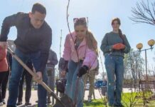 У Кам’янському до Дня довкілля висадили дерева біля залізничного вокзалу