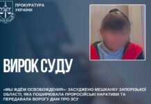 Мешканку Запорізької області засудили до 10 років за проросійські дописи та передачу даних про ЗСУ